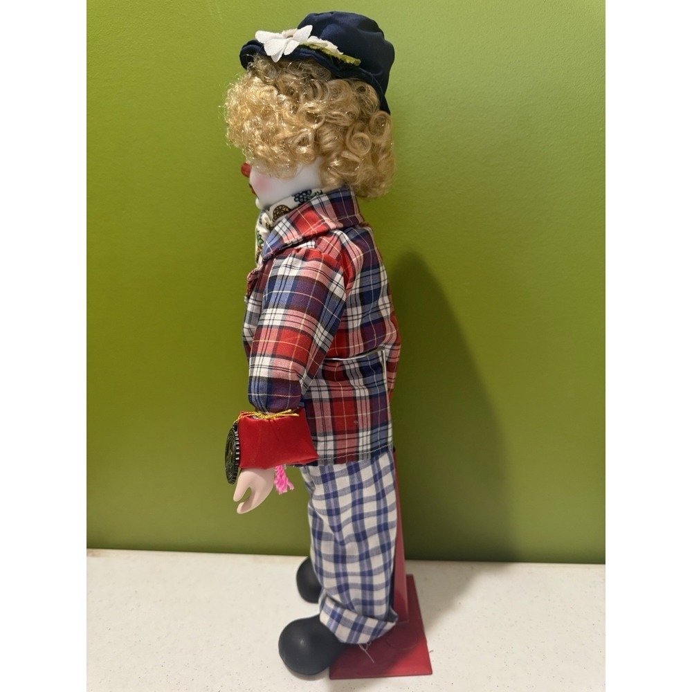 Brinn's Lenny The Clown Porcelain Doll Vtg With Stand Authentic Collectible Ed - Picture 7 of 14